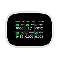 Portable WiFi 11in1 Air Quality Monitor Indoor Humidity Monitor AQI/CO/CO₂/TVOC/HCHO/PM2.5/PM1.0/PM10/Temperature/Humidity/Time Multifunctional Tester juoda