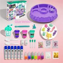 Iy Crystal Slime Shaker Cup Set Magical Slime Shaker Powder Fluffy Slime Kit Handmade Educational Stress Relief Toy Princess Sty purple