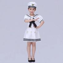 Children's Little Navy Dance Costume for Kids Chorus Performance Cosplay Costumes Fashion Party Outfit Set 2025 New Wholesale 150cm white