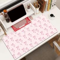 Pink Bow Mouse Pad Square Office Gaming Desk Mat Waterproof Nonslip Rubber Decorative 800x300x2mm black