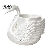 Painting Brush Holder Elegant Swan Pen Holder, Durable PLA Pencil Organizer, Decorative Large Cute for Desk Capacity Container Stationery Makeup balta