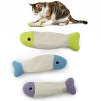 SmartyKat (3 Count) Fish Flop Crinkle Catnip Cat Toys - Multi Color, 3 Count 3 Count beige