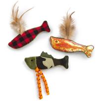 SmartyKat (3 Count) Fish Flop Crinkle Catnip Cat Toys - Multi Color, 3 Count 3 Count