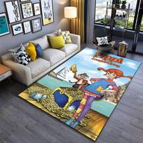 Pippi Longstocking Pirate Theme suitable as a non-slip mat for the living room or bedroom sofa 40x60cm( 15x23in ) gray