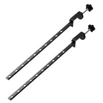 2 Pieces Drying Rack with Clamp Mount Rust-Resistant Balcony Durable gray