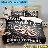 3pcs Custom Name Throw darts Printed Bedding Set Includes 1 Duvet Cover & 2 Pillowcases for All Seasons Dormitory Home Decor Christmas gifts 140cmx210cm
