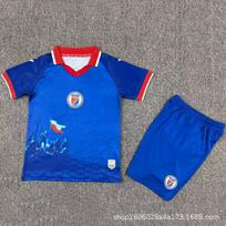 2026 World Cup Kids Soccer Jersey Set Home Away Third Kit Training Uniform Boys Fall Winter Size 22 blue