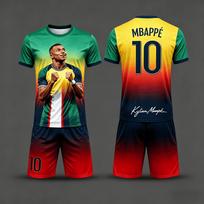 Mbappe 10 numerio Žvaigždėtas Gradientinis Marškinėlių Rinkinys Suaugusiems ir Vaikams Greitai Džiūstantis Kvėpuojantis Didelis Laisvas Parašas T-shirt 160
