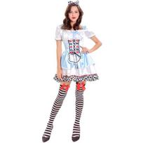Halloween Wonderland Alice Maid Dress Cosplay Uniform Queen Party Costume average code white