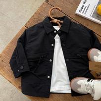 Kids Spring Autumn Baggy Jackets Simple Style Casual Cool Tops 90 juoda