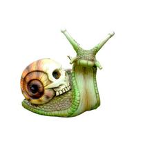 Snail Skull Sculpture Garden Statue Snail Figurine Skeleton Snail Resin Crafts Gothic Decoration Home Decoration Ornaments KTY A beige