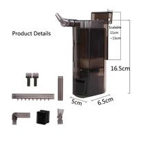6W Aquarium Surface Oil Skimmer Filter Mute Auto Oil Film Processor Remove Tool for Aquarium Fish Tank Water Filtration 220-240V 16.5cmx6.5cmx5cm black