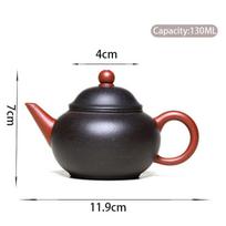 130ml Yixing Purple Clay Teapots Handmade Raw Ore Black Gold Sand Tea Pot Beauty Tea Infuser Kettle Chinese Zisha Tea Set black
