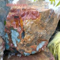 Natural Red Turquoise Raw Ore Specimen - Large Unpolished Stone for Carving gray