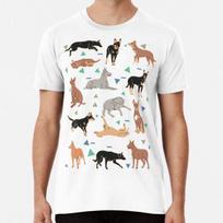 Australian Kelpie Pattern TShirt Made in Australia Unisex T-Shirt M white