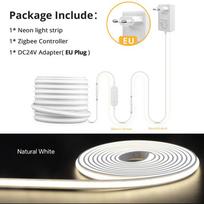 Tuya Zigbee Neon LED Light Strip 24V WiFi Uniform Soft Glow Neon Tape Dimmable For Under Cabinet Kitchen Bedroom Backlight Decor 3M