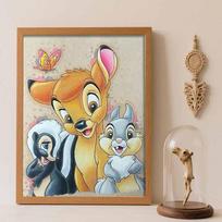 Disney Diamond Painting Bambi Friends 5D Handmade DIY Gift Diamond Painting Set Art Home Decor Round 20x30cm beige