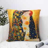 Gustav Klimt - Blumengarten Flower Garden Pillow Case Cushion Cover Square Pillow Cover Pillowcases For Sofa Home Decorative 50X50CM orange