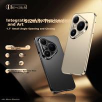 Metal Magnetic Full Coverage Case for Huawei Pura 80 Pro, Aluminum Alloy Lens Ring Matte Business Protective Case - Red