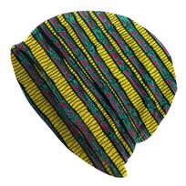 Custom African Ethnic Tribal Ankara Pattern Bonnet Hats Knit Hat For Men Women Autumn Winter Warm Skullies Beanies Caps One Size yellow