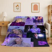 Famous Singer Billie Eilish Star Soft Flannel Throw Blanket,Warm Cozy Blanket for Bed,Couch,Sofa,Bedroom,Living Room,Travel Size: 75*100cm, Weight: 230 GSM
