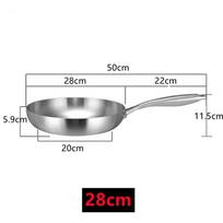 New Frying Pan 304 Stainless Steel Cooking Pots for Kitchen Professional Grade Pans for Cooking Tools Pot 22cm 24cm 26cm 28cm gray