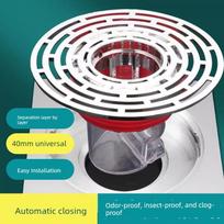 Universal Anti-Odor Core for Bathroom Floor Drain, Anti-Insect and Anti-Odor Device for Toilet Drain Pipes, Airtight Sealing Cover Insect-Proof & Odor-Proof Floor Drain / 2 pcs gray