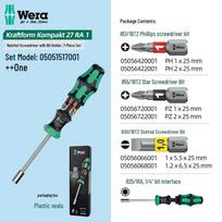 WERA KK 27 RA 1 Ratchet Screwdriver and Bit Set 05051517001 New KK 27 RA 1 05051517001 gray