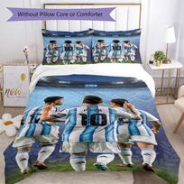 Messi Bedding Set Breathable Duvet Cover with Pillowcases Decorative Bed Linen for Bedroom Home Decoration Birthday Gift 135cmx200cm