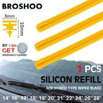 1 PCS Yellow Car Wiper Blade Silica Gel Silicon Refill Strips for Hybrid Type Wiper Blade 8mm 14 16 17 18 19 20 21 22 24 26 28  Wipers Blades 3