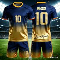 Summer New Messi Style Gradient 3D Football Fan Customized Size 10 Adult/children Short Sleeved Shorts Set Birthday Gift Kids 100