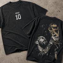 Riboto tiražo Messi Čempionų Argentinos Futbolo 2026 M. Derliaus 90-ųjų Stilių Marškinėliai 100 black
