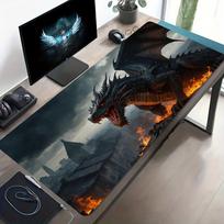 Dark Fire Dragon Large Extended Gaming Mouse Pad NonSlip Desk Mat For Gamer Office Computer Laptop Keyboard Mousepad 800x300x2mm gray