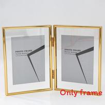 5 And 7 Inch Double Sided Transparent Fold Dual Photo Frame For Bedroom Wall Art And Office Use Gold Double,5 inch