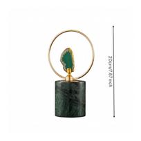 Agate Slice Decor with Marble Base Polished for Shelf black