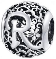 Charms for Pandora Pendant Charm Letter R Silver 925 white