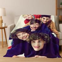 3D 1D Rock-One-Direction Kombinacijos Flanelinis pledas, Jaukus minkštas pledas namams, miegamajam, lovai, sofai, iškylai, vaikų dovanai 75cm*90cm brown