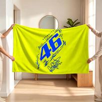 Valentino Rossi (1) Flanelinis pledas – švelnus akcentas miegamajam ir svetainei bei jaukia namų dovana 80cmx120cm yellow