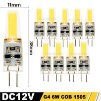 10 vnt. G4 LED COB lemputė pritemdoma 6W 9W E14 LED lemputės AC/DC 12V 220V Lampada G9 COB prožektorius Šviestuvo apšvietimas Pakeisti halogeninę Warm White