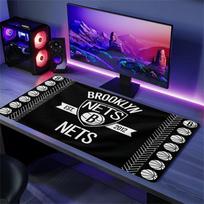 Brooklyn Nets Logo Color Mouse Pad Large Gaming Table Cushion Non-slip Laptop Tablet Big Mousepad XXL Mat Mini PC Playmat With Lock edge 40cmx90cm(15.7x35.4inch)