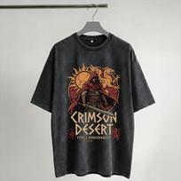 Pearl abyss crimson desert  Washed T Shirts Streetwear Hip Hop Fashion T-Shirts  Tee Shirt for Men Women Short Sleeve Oversize L black