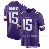 Mens Football Jersey Dallas Turner 15 Vikings Purple Vintage Sports Shirt S-XXXL XXL