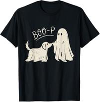 Boo-P Ghost Dog Nose Boop Halloween Costume T-Shirt for Animal Lovers 110 white