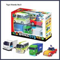 Tayo Origin dizainas iš Korėjos - Mažasis autobusas Tayo Friends rinkinys 4 - 4 vnt. (Buba, Rucy, Big, Toni) gray