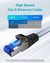 Busohe Cat 8 Lan kabelis, 7m, 40Gbps, 2000 Mhz, plokščias, pintas