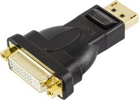 Deltaco DP-DVI cable gender changer DisplayPort DVI-D Black