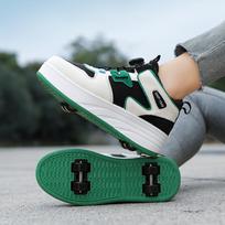 Children 4 Roller Skate Shoes With Wheels Rollerskates Fashion Outdoor Sports Girls Boys Gifts For Women Size31-42 42 žalia