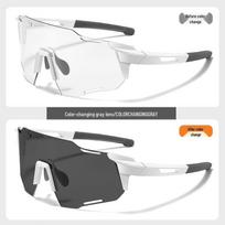Vėjo nepraleidžiantys lauko akiniai nuo saulės vyrams ir moterims, keičiantys spalvą, skirti važinėti dviračiu ir bėgioti Color-changing Cycling and Climbing Glasses white