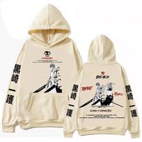 Bleach Ichigo Kurosaki Anime Hoodie Harajuku Hip Hop Ruduo Žiema Vilnos Gatvės apranga S beige