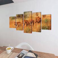 5 dalių didelis paveikslas "vanduo ir gamta", 170x100 cm